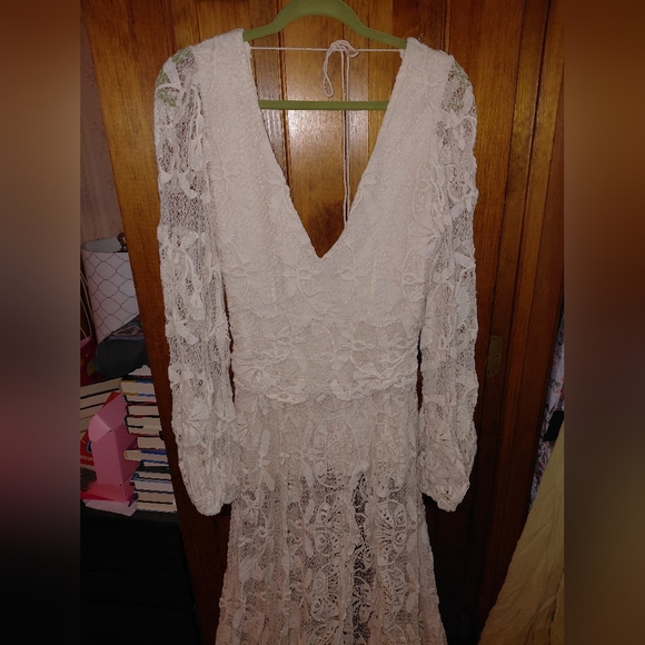 Jen's Pirate Booty Reflection Lapis Lace Maxi Dress Cream/Natural - Picture 5 of 16